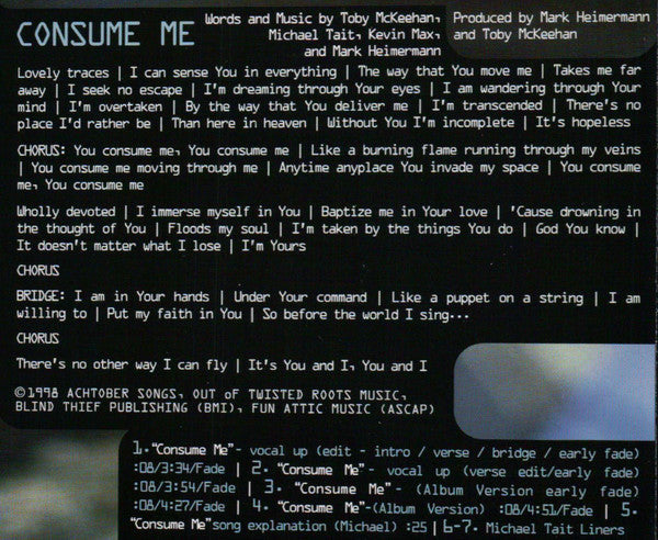 DC Talk : Consume Me (CD, Single, Promo)