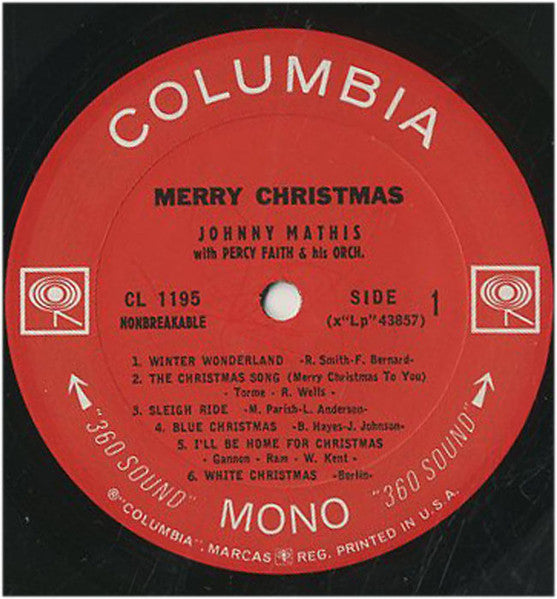 Johnny Mathis : Merry Christmas (LP, Album, Mono, RE)