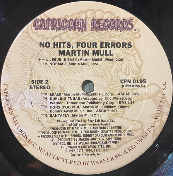 Martin Mull : No Hits, Four Errors-The Best Of Martin Mull (LP, Comp)