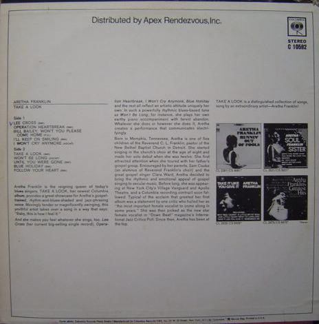 Aretha Franklin : Take A Look (LP, Album, Comp, RE)