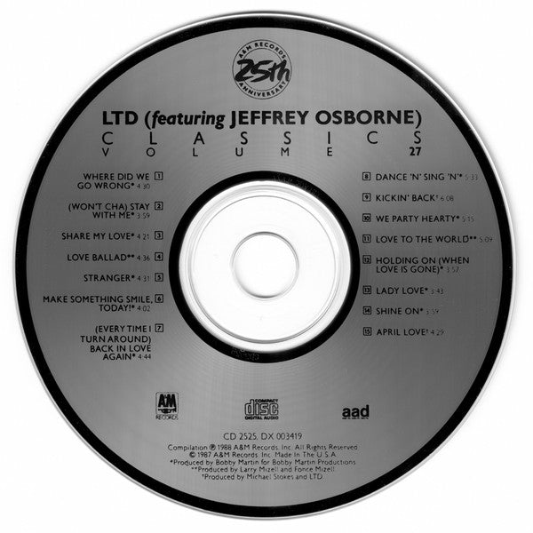 L.T.D. featuring Jeffrey Osborne : Classics Volume 27 (CD, Comp, RE)