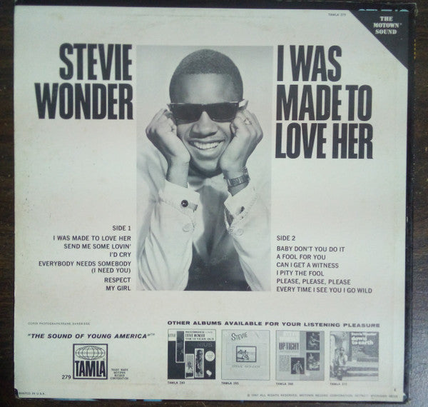 Stevie Wonder : I Was Made To Love Her (LP, Album, Mono, RP, Ind)