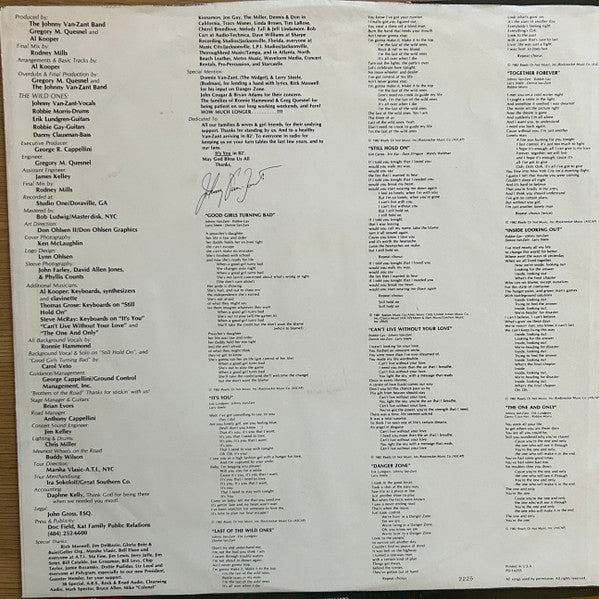Johnny Van Zant Band : The Last Of The Wild Ones (LP, Album, PRC)