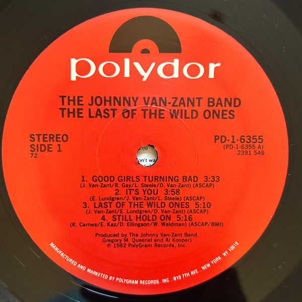 Johnny Van Zant Band : The Last Of The Wild Ones (LP, Album, PRC)