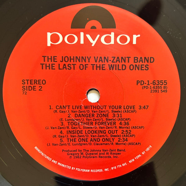 Johnny Van Zant Band : The Last Of The Wild Ones (LP, Album, PRC)