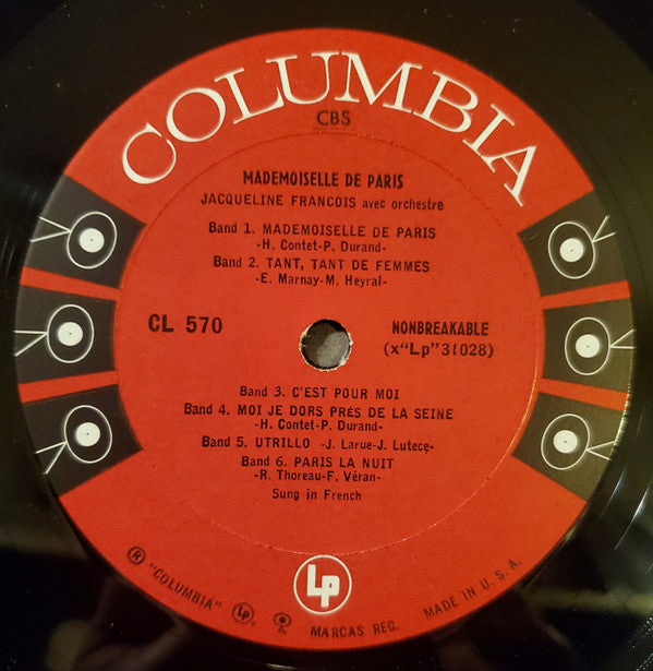 Jacqueline François : Mademoiselle De Paris (LP, Album)