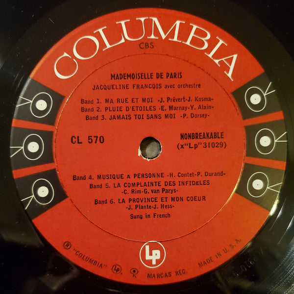 Jacqueline François : Mademoiselle De Paris (LP, Album)