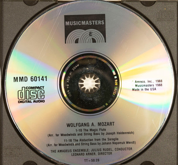 Wolfgang Amadeus Mozart / Julius Rudel, Amadeus Wind Ensemble : The Magic Flute / The Abduction From The Seraglio Arranged For Woodwinds And String Bass (CD, Album)