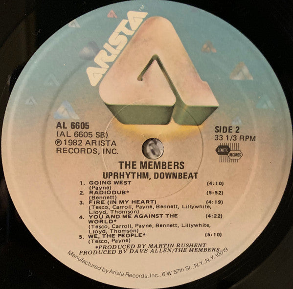 The Members : Uprhythm, Downbeat (LP, Album, EMW)