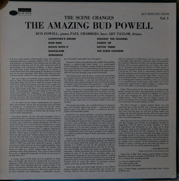 Bud Powell : The Scene Changes, Vol. 5 (LP, Album, RE, All)
