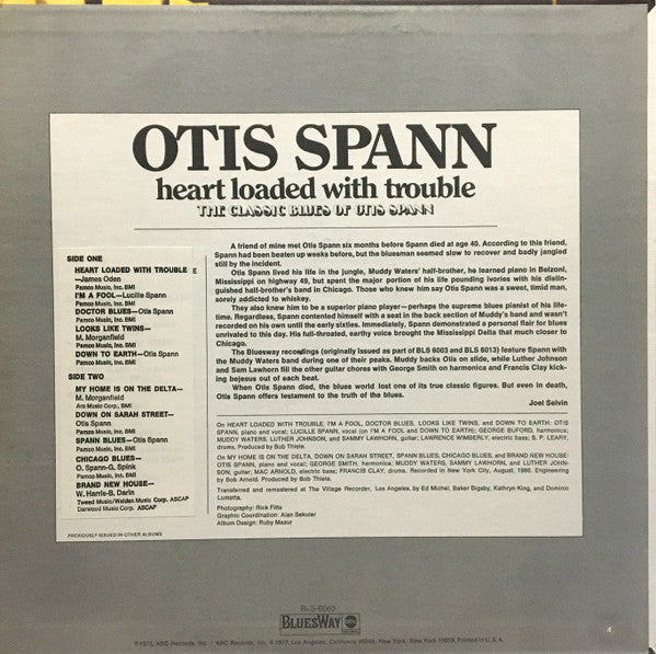 Otis Spann : Heart Loaded With Trouble (LP, Comp, Ter)