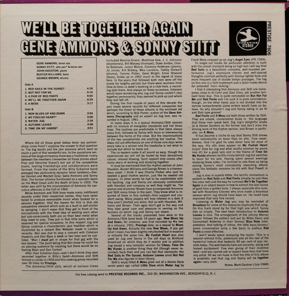 Gene Ammons / Sonny Stitt : We'll Be Together Again (LP, Album, RE)
