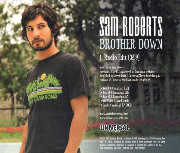 Sam Roberts : Brother Down (CD, Single, Promo)