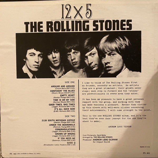 The Rolling Stones : 12 X 5 (LP, Album, RP, Ter)