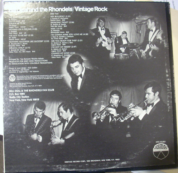 Bill Deal And The Rhondels : Vintage Rock (LP, Album)