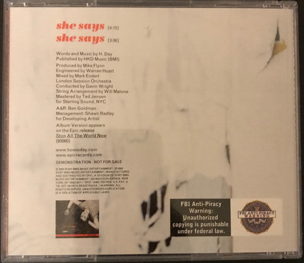 Howie Day : She Says (CD, Single, Promo)