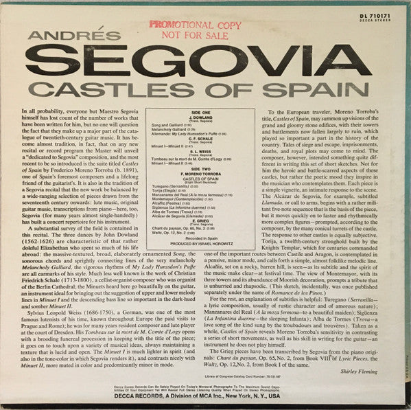 Andrés Segovia : Castles Of Spain (LP, Album, Glo)