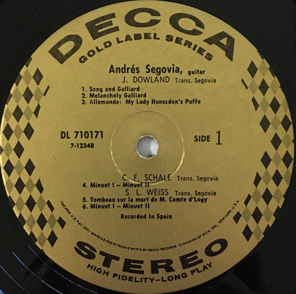Andrés Segovia : Castles Of Spain (LP, Album, Glo)