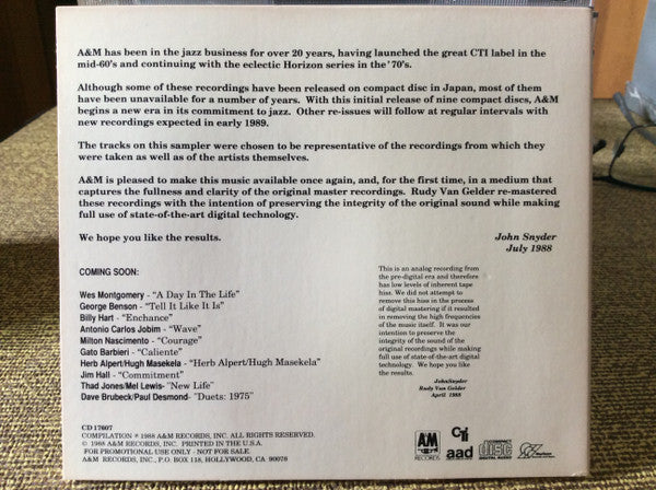 Various : Jazz Heritage Sampler (CD, Comp, Promo)