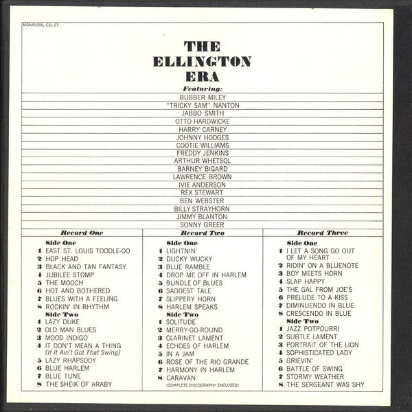 Duke Ellington And His Orchestra : The Ellington Era 1927-1940 Volume One (3xLP, Comp, Mono + Box)