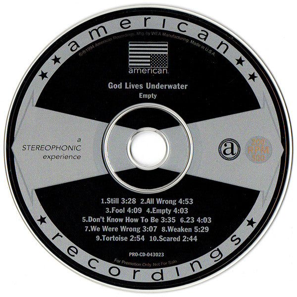God Lives Underwater : Empty (CD, Promo)