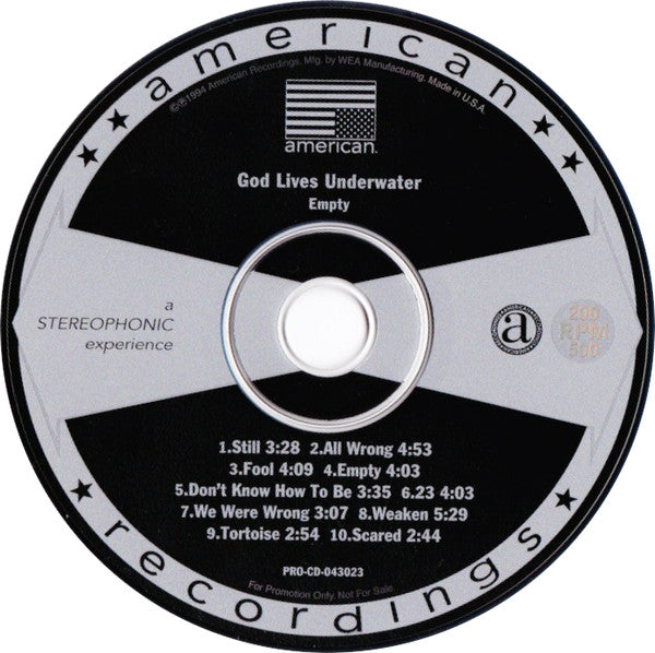 God Lives Underwater : Empty (CD, Promo)