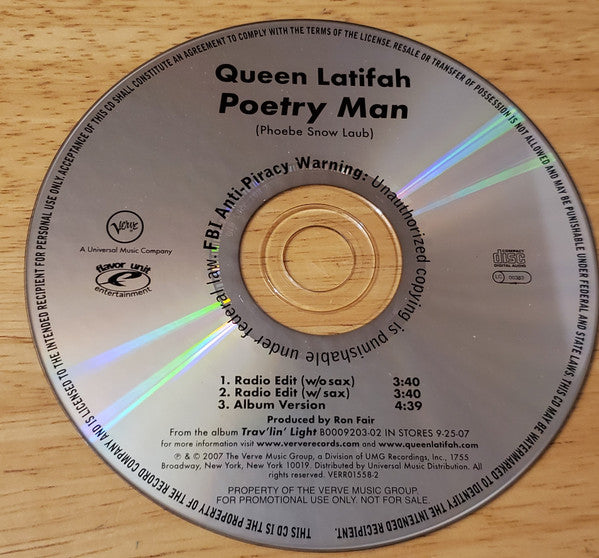 Queen Latifah : Poetry Man (CD, Single, Promo)