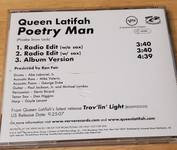 Queen Latifah : Poetry Man (CD, Single, Promo)