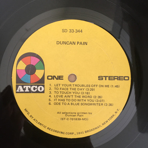Duncan Pain (2) : Duncan Pain (LP, Album, MO )