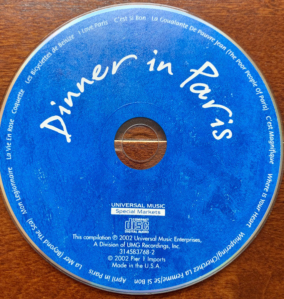 Various : Dinner In Paris (CD, Comp)