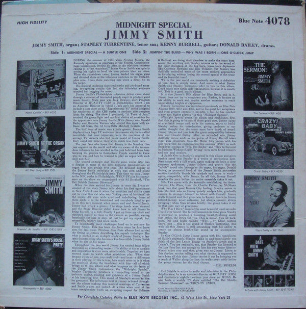 Jimmy Smith : Midnight Special (LP, Album, Mono, RP, All)
