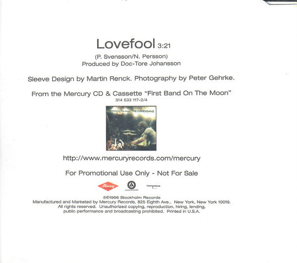 The Cardigans : Lovefool (CD, Single, Promo)