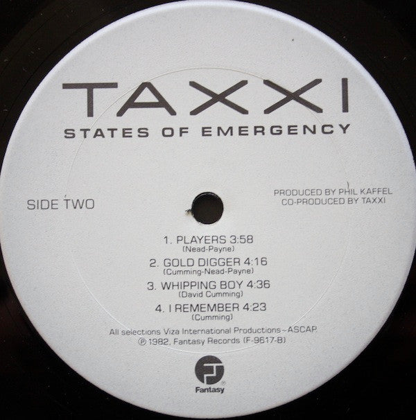 Taxxi : States Of Emergency (LP, Album, Ter)
