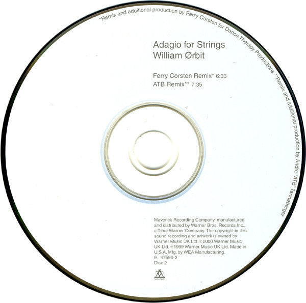 William Ørbit* : Pieces In A Modern Style (CD, Album + CD, Single)