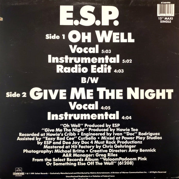 E.S.P. (3) : Oh Well (12", Maxi)