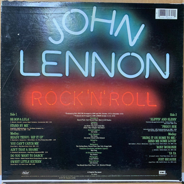 John Lennon : Rock 'N' Roll (LP, Album, RE, Jac)