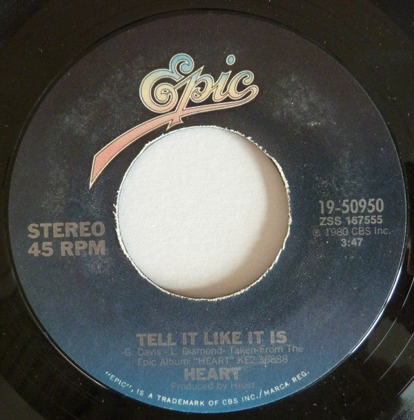 Heart : Tell It Like It Is (7", Single, Styrene, Ter)