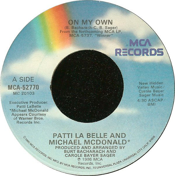 Patti LaBelle And Michael McDonald : On My Own (7", Glo)