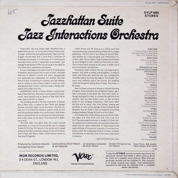 The Jazz Interactions Orchestra : Jazzhattan Suite (LP, Album)
