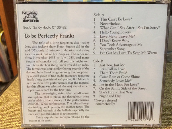 Frank Sinatra : To Be Perfectly Frank (CD, Album)