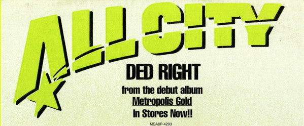 All City : Ded Right (12", Promo)