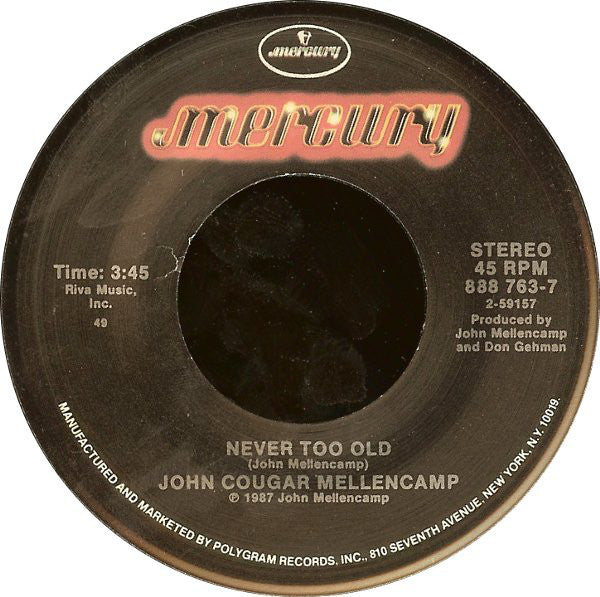 John Cougar Mellencamp : Paper In Fire (7", Single, 49 )