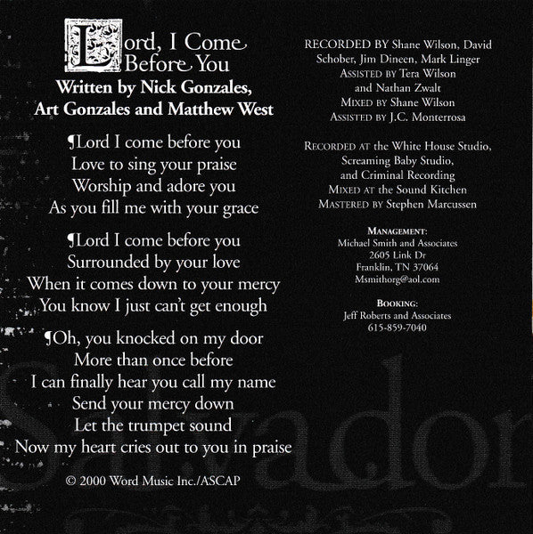 Salvador (5) : Lord I Come Before You (CD, Maxi, Promo)
