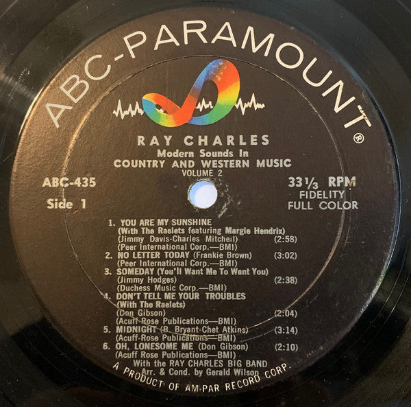 Ray Charles : Modern Sounds In Country And Western Music (Volume Two) (LP, Album, Mono)