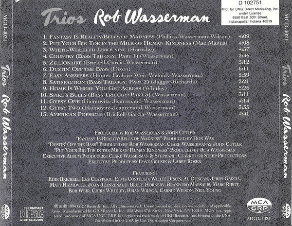 Rob Wasserman : Trios (CD, Album, Club)