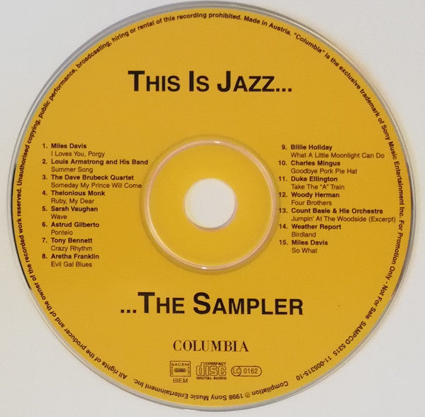 Various : This is Jazz... ...The Sampler (CD, Comp, Promo, Smplr)