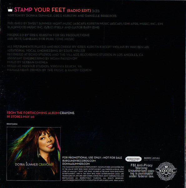 Donna Summer : Stamp Your Feet (CD, Single, Promo)