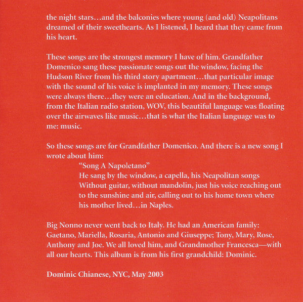 Dominic Chianese : Ungrateful Heart (The Ultimate Italian Collection) (CD, Album)
