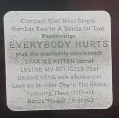 R.E.M. : Everybody Hurts (CD, Maxi)