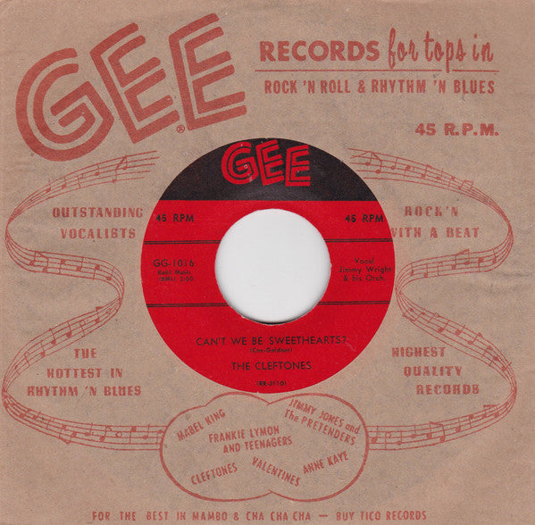 The Cleftones : Can't We Be Sweethearts? (7", Single)